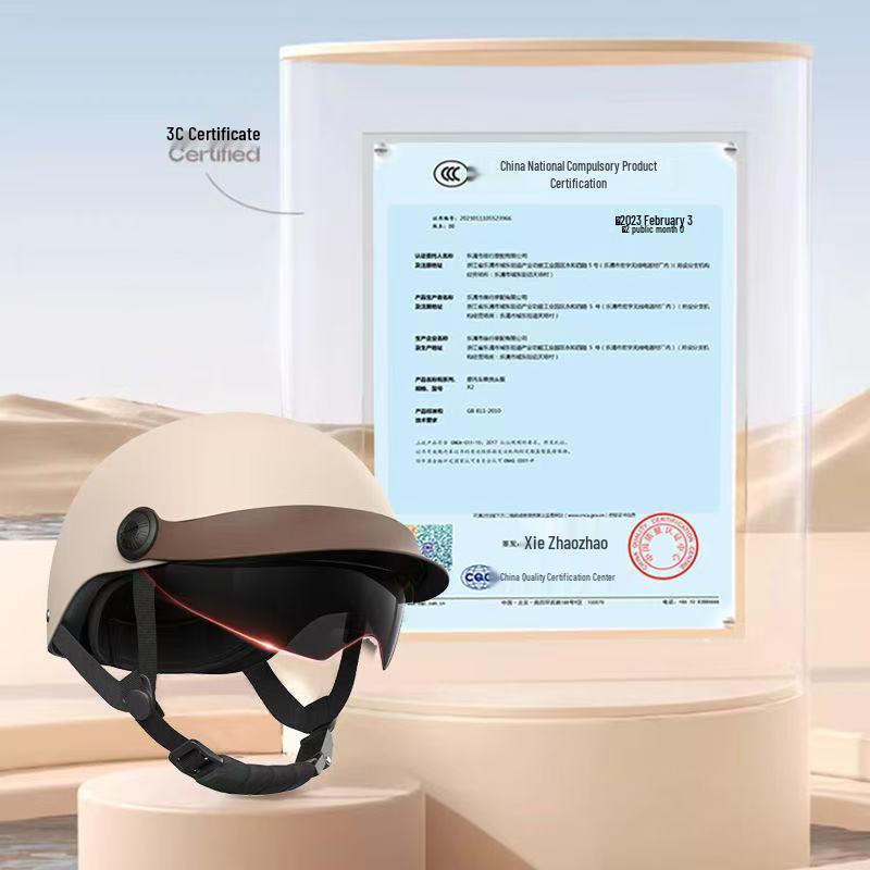 Certified Electric Motorcycle Half Helmet for All Seasons, Men & Women, Sun Protection, Safety Standard