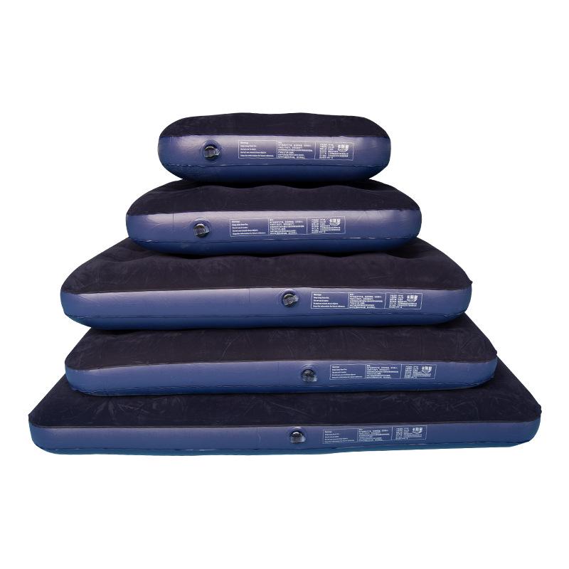 Portable Outdoor Inflatable PVC Air Mattress - Thickened Flocked Design for Home & Camping