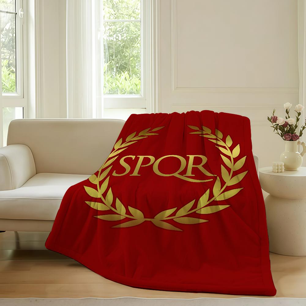 Gold Imperial Eagle Rome SPQR Blanket Warm Soft Suitable For Bedroom Sofa Bed Living Room Office Travel Camping Gifts