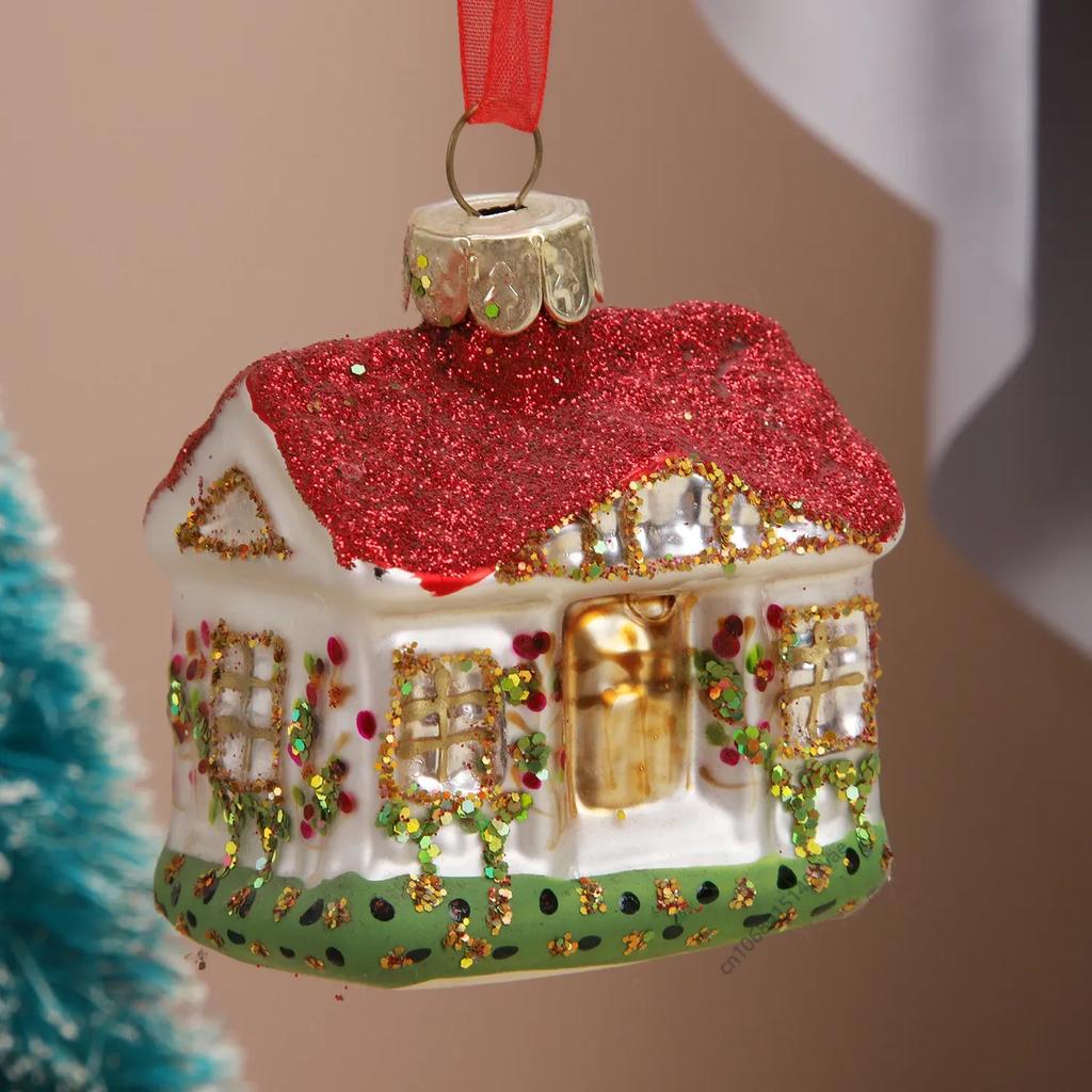 Christmas Tree Hanging Ornaments Glass Decorations for Home New Party Nativity Glass Christmas Decoration Supplies