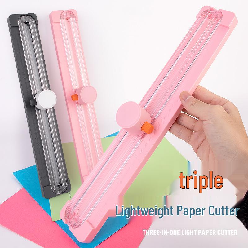 Portable 3-in-1 Children's Scrapbooking Paper Cutter: Dashed, Curved, and Straight Lines.