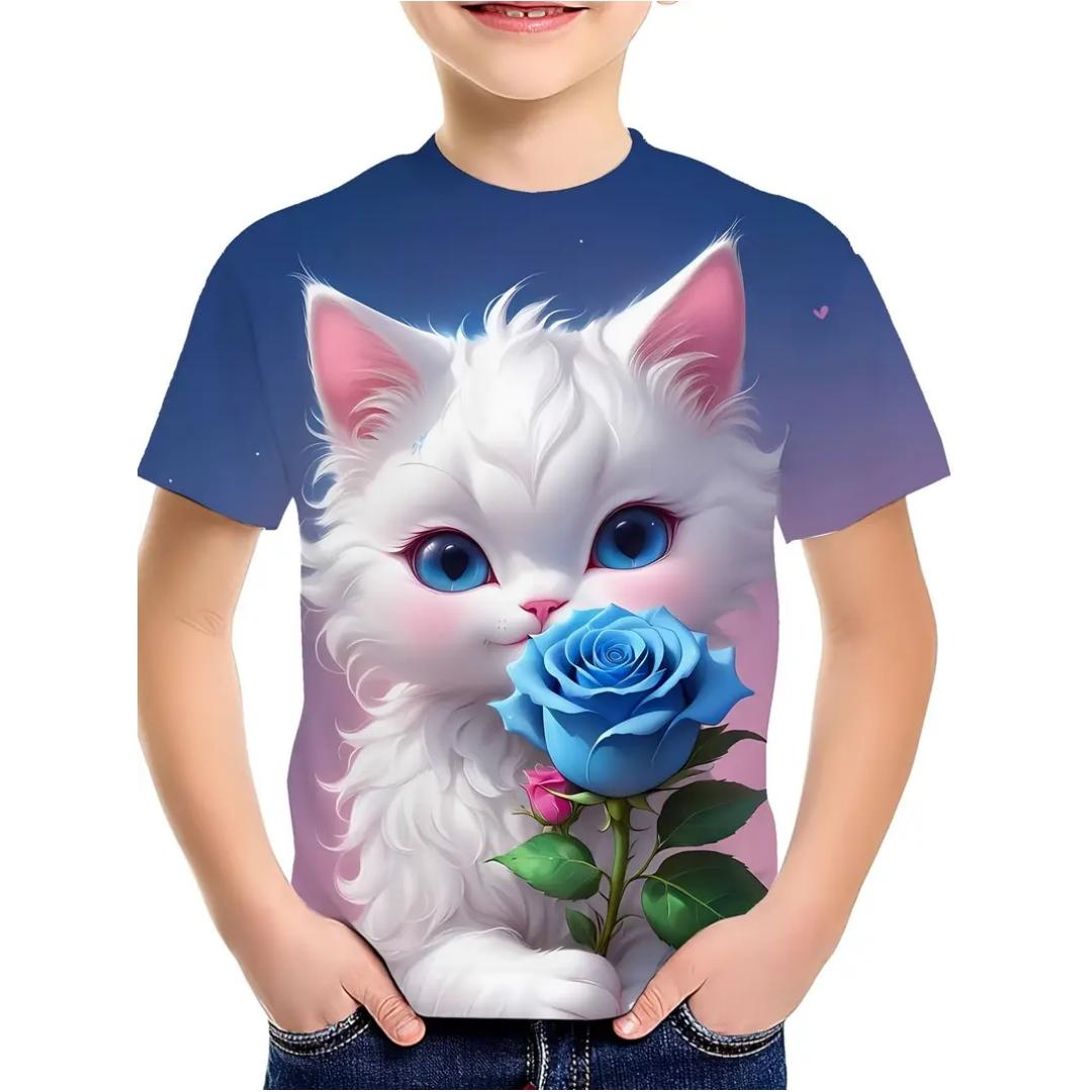 

Kids Clothes Boys T-Shirt Girls Breathable Fashion O-Neck Tops Summer 120