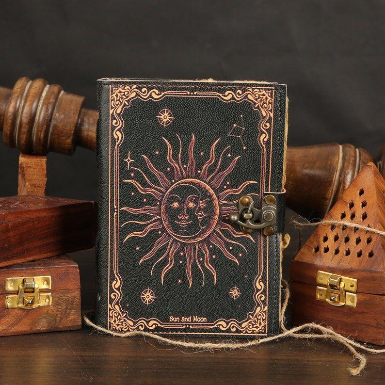 Sun Goddess Leather Grimoire: Spell Book 7 x 5 inch