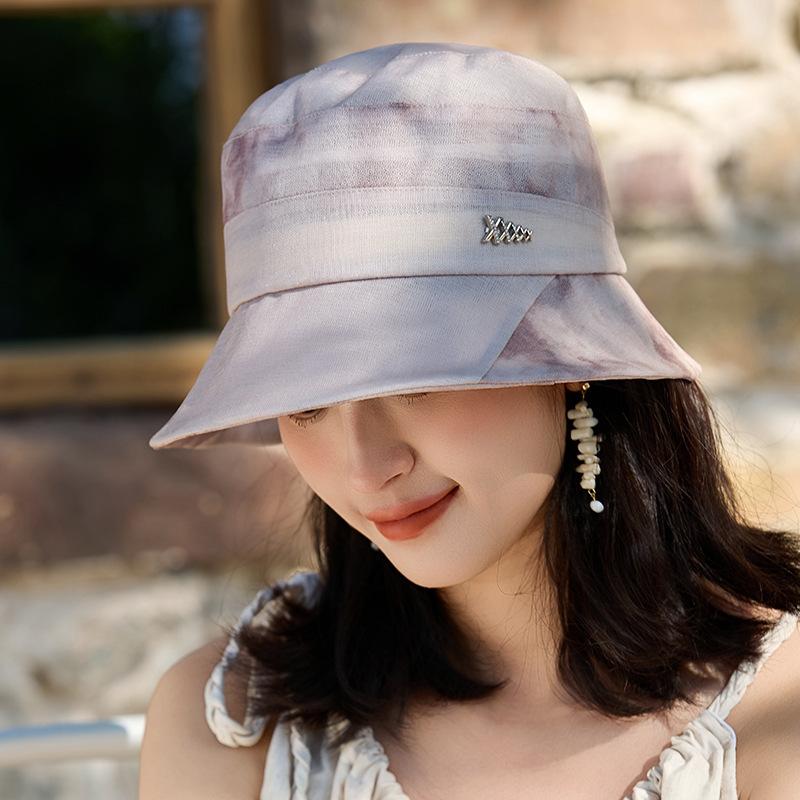 Mother Elegant Organza Sunscreen Basin Hat Outdoor Breathable Sunshade Sunscreen Hat Fashionable Versatile Bucket Hat
