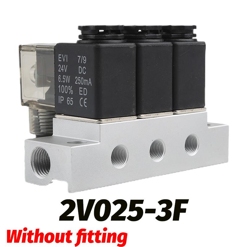 2V025-08 06 Pneumatic Solenoid Valve - 2 Way 2 Position Normally Closed NC 1/4 Port Air Control Valve 12V 24V 110V 220V AC DC