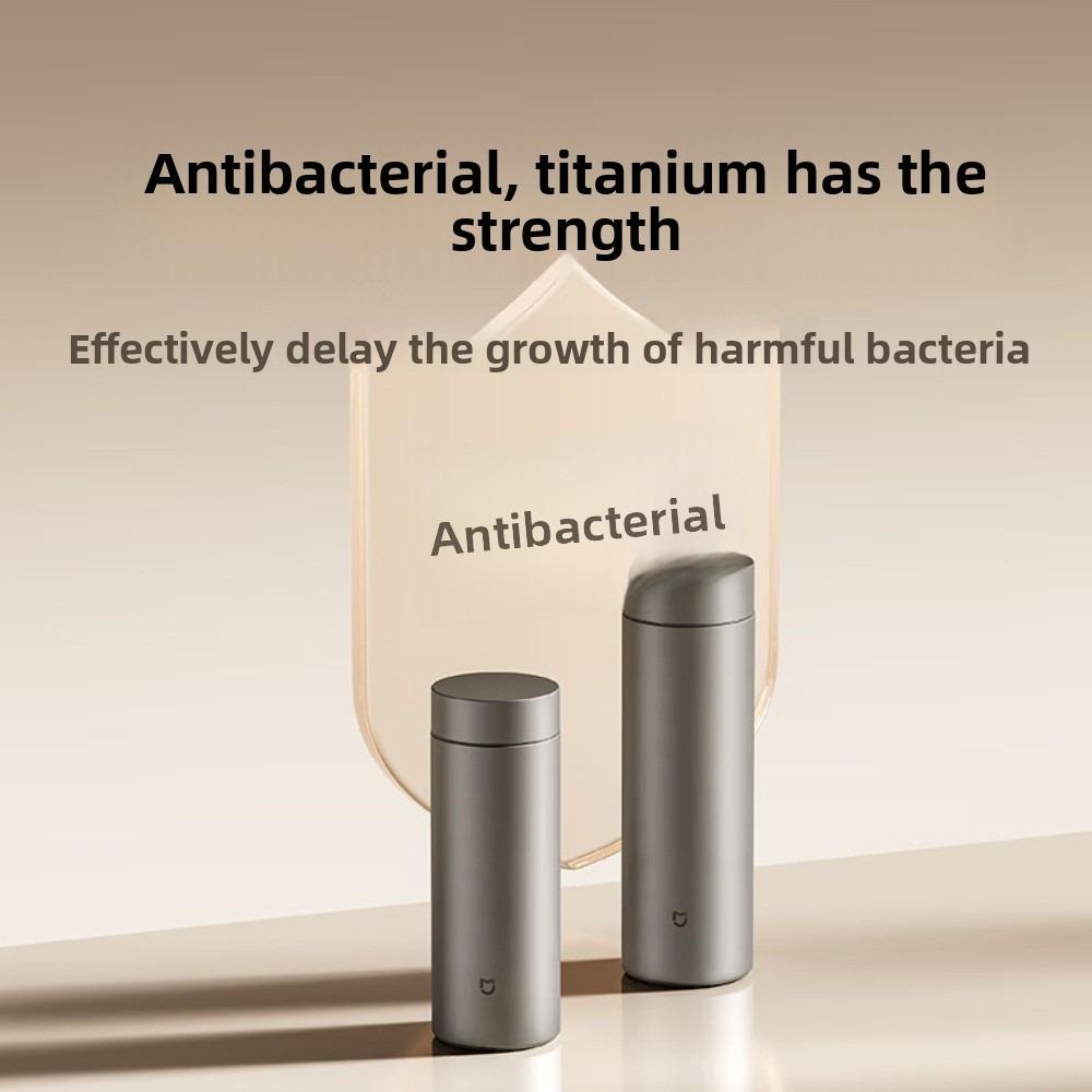 Xiaomi Taza Termo Mijia de Titanio TI2, 350ml/480ml Botella de Agua Aislada de Titanio Puro, Termo de Doble Pared para Café Té Viajes