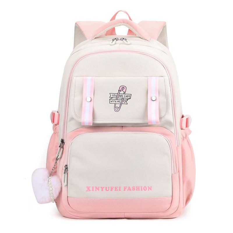 Стильный универсальный рюкзак для подростков и взрослых с большой вместимостью и модным дизайном розовый