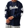 Men's Loose Fit Letter Graphic Drop Shoulder T-Shirt Oversized Casual Long Sleeve Trendy Tee Tops