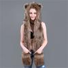 Lamaxpa Fashion Animal Women Scarf, Hat & Glove Sets 1Pcs Faux Fur Winter Warm Shawls And Wraps Hooded Fluffy Plush Dropshipping