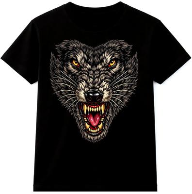 Wolf Head Graphic T-Shirt Fierce Wild Animal Predator Tee