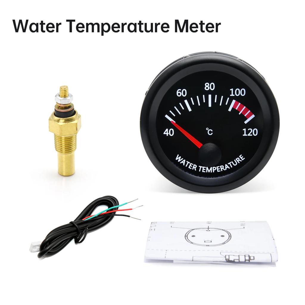 52mm 12V Car Oil Pressure Gauge Water Temp Oil Temp Volt Air Fuel Ratio Boost Exhaust Temp LED Meter For 12V Racing Gauge
