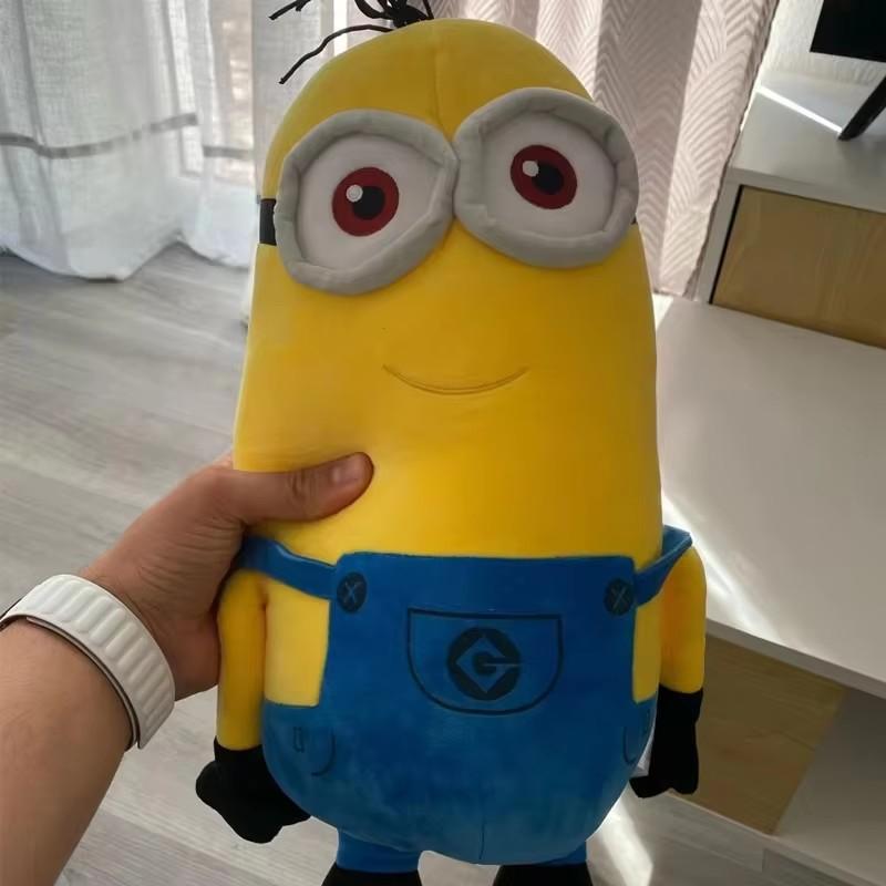 Minions Cute Movie  Periphery Yellow Plush Stuart Stuffed Toys In Jeans Soft Dolls Pillow Decoration Children Birthday Gift