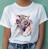 Artistic Tiger Unisex Tee, Painted Abstract Wildlife Shirt, Colorful Tiger Print Top, Stylish Animal Lover Gift, Graphic Tee for Men and