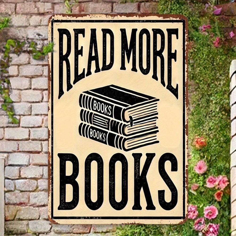 Retro Book Lover Metal Tin Sign Vintage Wall Art Decor For Home Library Office