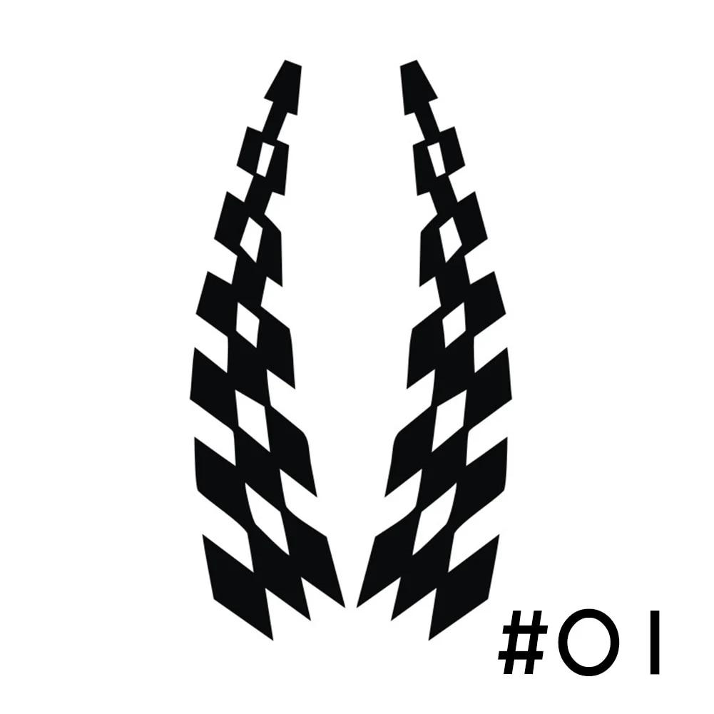 2PCS Universal Racing Stickers Vehicle Car Decals Wheel Eyebrow Checkered Flags Safety Reflector Vinyl Stickers Prevention Decor