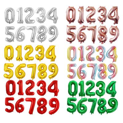 16 Inch Foil Birthday Balloons Air Helium Number Balloon Happy Birthday Party Decoration Balloons