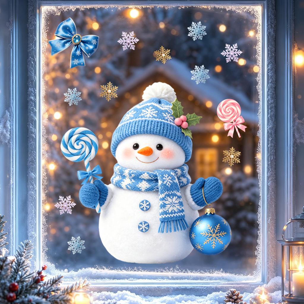 The Christmas Combination Static Window Stickers Do Not Damage Glass and Are Suitable for Living Room Windows.