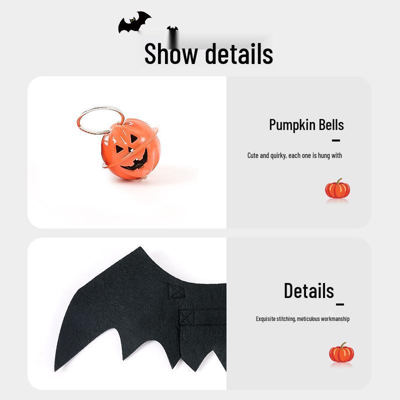 Cat and Dog Halloween Costumes: Bat Wing Bell Style Pet Clothes