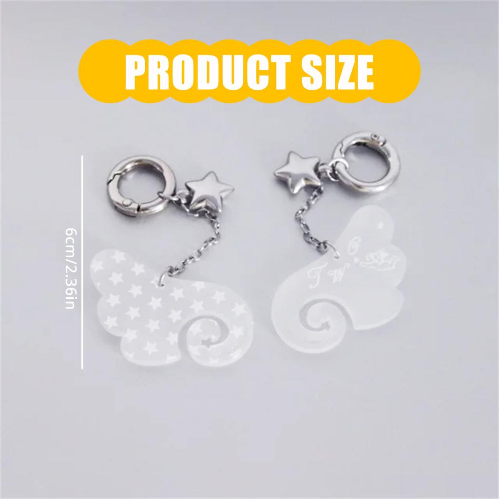 Chic Korean Style Angel Wing Keychain Backpack Pendant Fashionable Bag Charm Accessories for Trendy Fashion Lovers