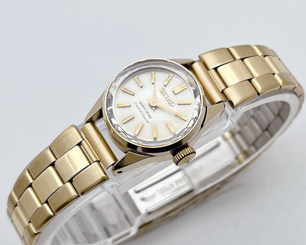 [USED] SEIKO Queen Seiko Hand-wound Crown Medallion Cut Glass Gold