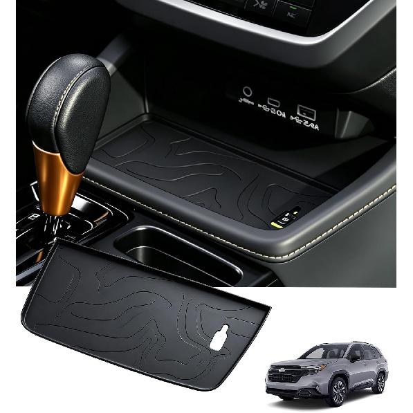 Wireless Charging Protective Mat for Toyota RAV4 2026, Center Console Interior Accessories Silicone Anti-Slip Wireless Charger Cover Pad for 2026 RAV