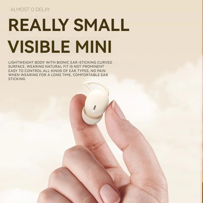 Sleep-Optimized M73 TWS Bluetooth Earphones - 60Hrs Ultra-Thin Design for Side Sleepers, HD Music/Call Noise Reduction Earbuds