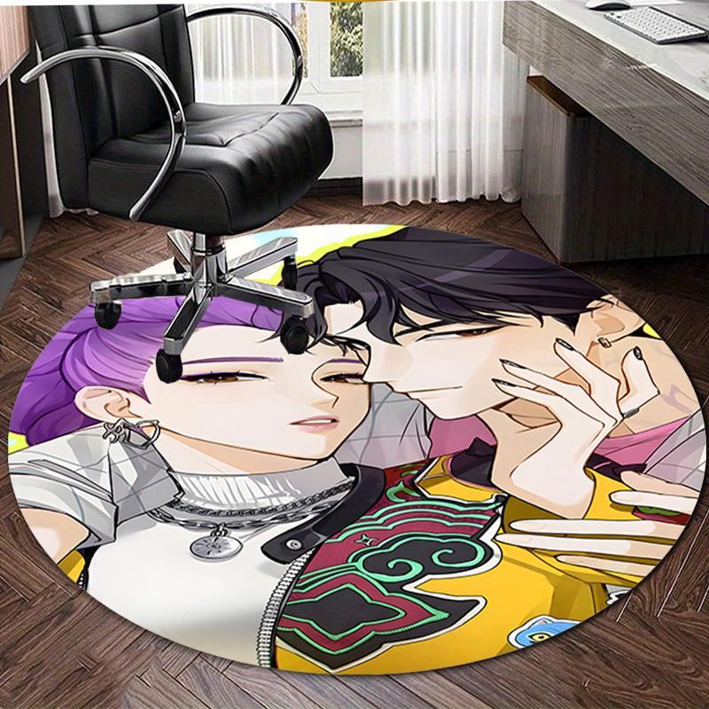 1pc KPop Demon Hunters19 Design Printed Area Round Carpet for Bedroom Living Room Home Decor Rugs Mat Non Slip Mat Rug for Bedside