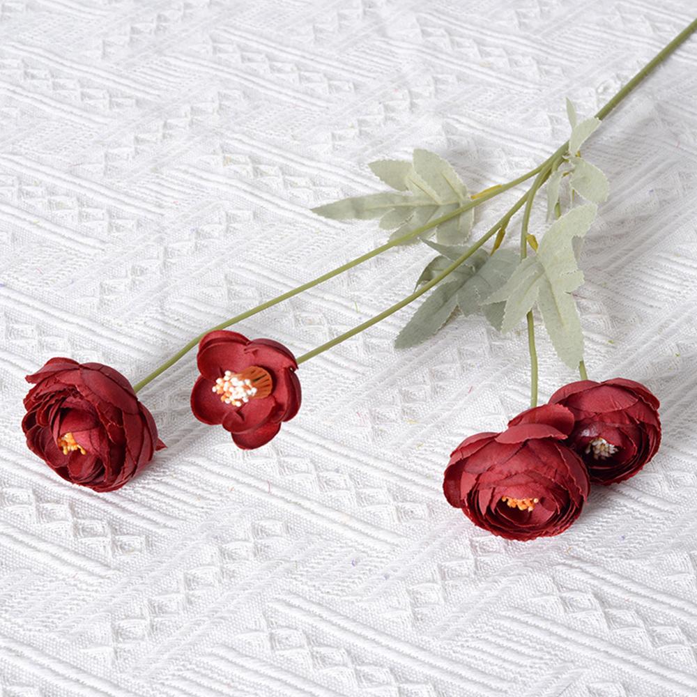 

4 головки романтического шелкового искусственного цветка для вечеринки, свадьбы, свадебного букета, украшения для сада, поддельные цветы, реквизит для фотосъемки вино красного