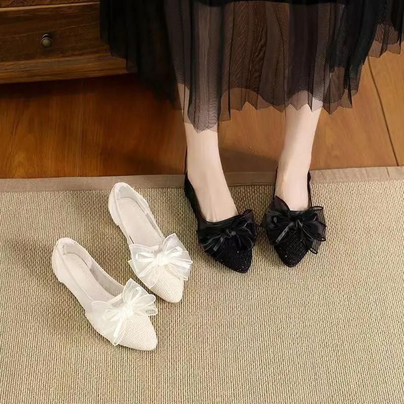 Mode Damen Ballerinas Einzeln Mesh Spleißen Rutschfest Urlaub Elegant und Modisch Hochwertige Modeschuhe für Damen 2025 Trend 39
