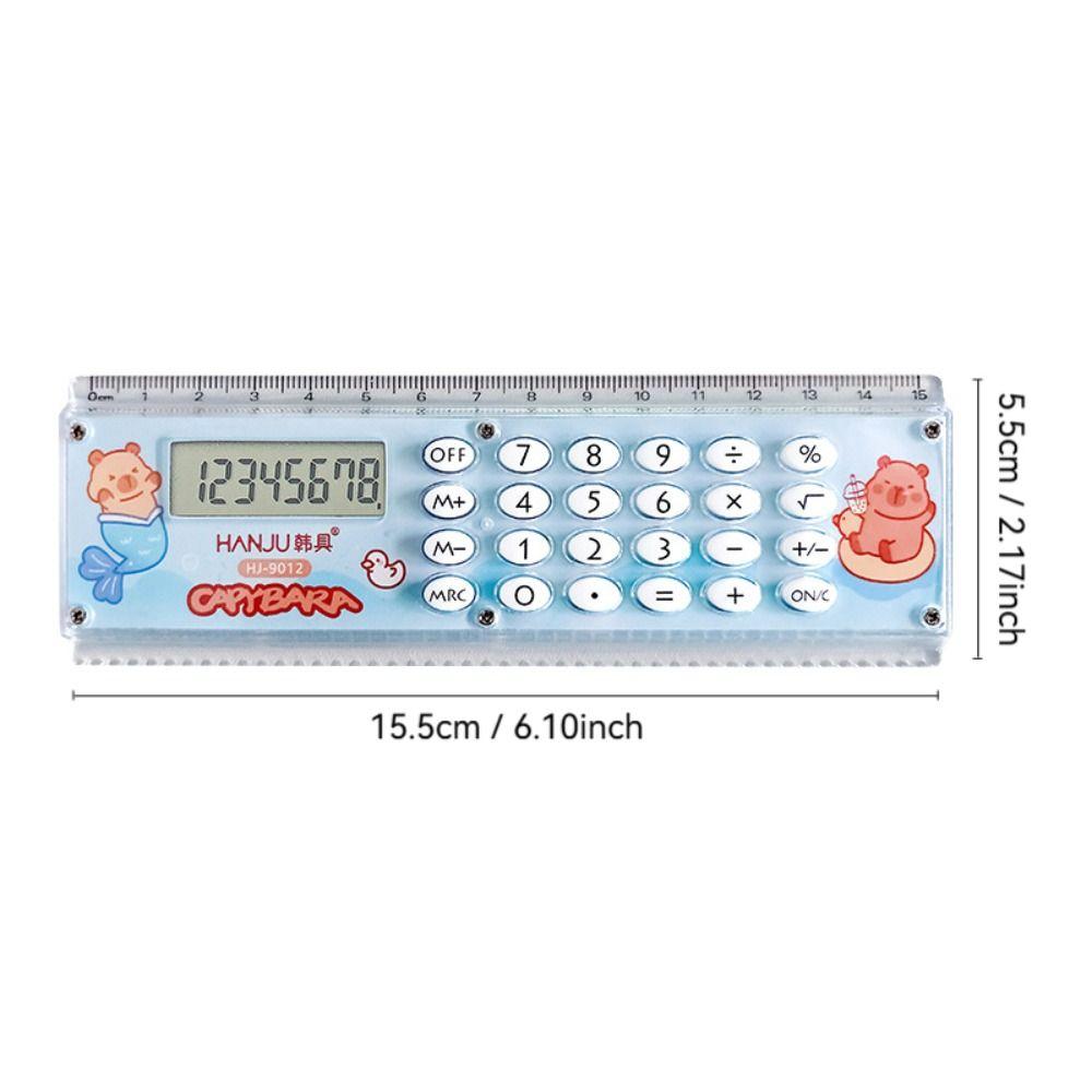 8-digit Straight Ruler with Silicone Button Straightedge New Measuring Ruler  Drawing Tool