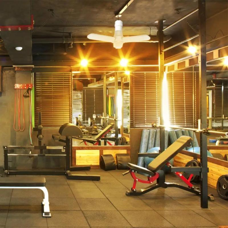 LED E27 Bulb Foldable Fan Blade Lamp 45W 60W Adjustable Indoor Light Home Factory Garage Workshop Energy Saving AC 220V 240V