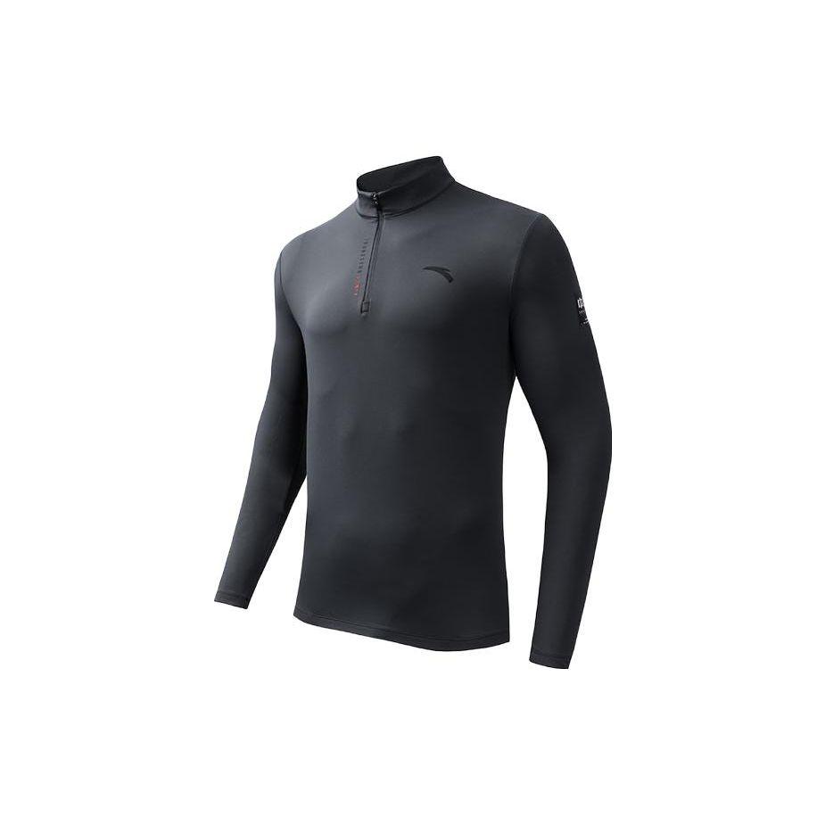 

Anta Футболка с длинным рукавом и воротником-стойкой, мужская, базовая, черная 152347407-2