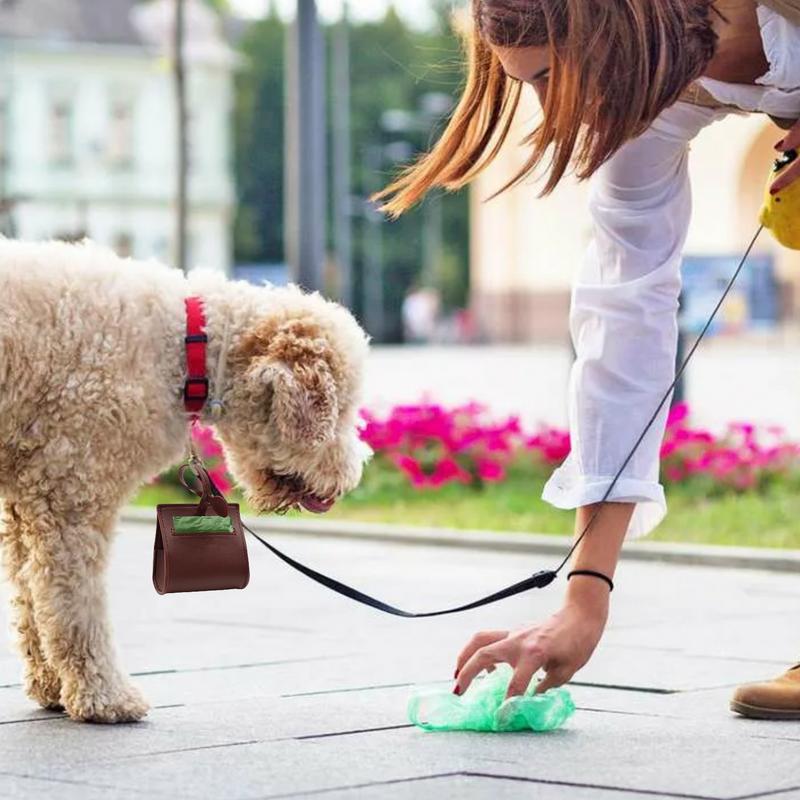 PU Dog Poop Bag Dispenser Portable Pet Waste Bag Dispenser Multipurpose Outdoor Dog Poop Bag Holder Square Poop Bag Holder
