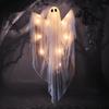 Halloween Hanging Ghosts Light Battery Powered Lighted Ghost Horror Props Glowing Door Hanging Ghost for Horror Decoration Light