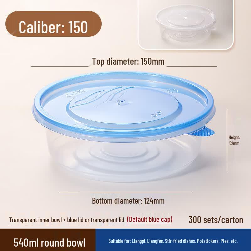 

Disposable Round Soup Bowls with Blue Lids