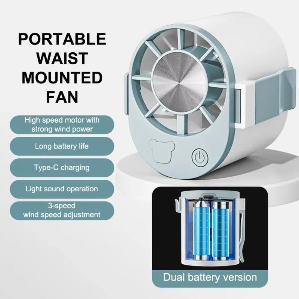 Rotatable Portable Fan Clip Design Personal Fan Cooling Accessories Rechargeable Fan Car Interior синий