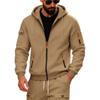 Men Loose Plus Size Zip Up Hooded Fleece Lined Casual Sports Open Front Hoodie Jacket