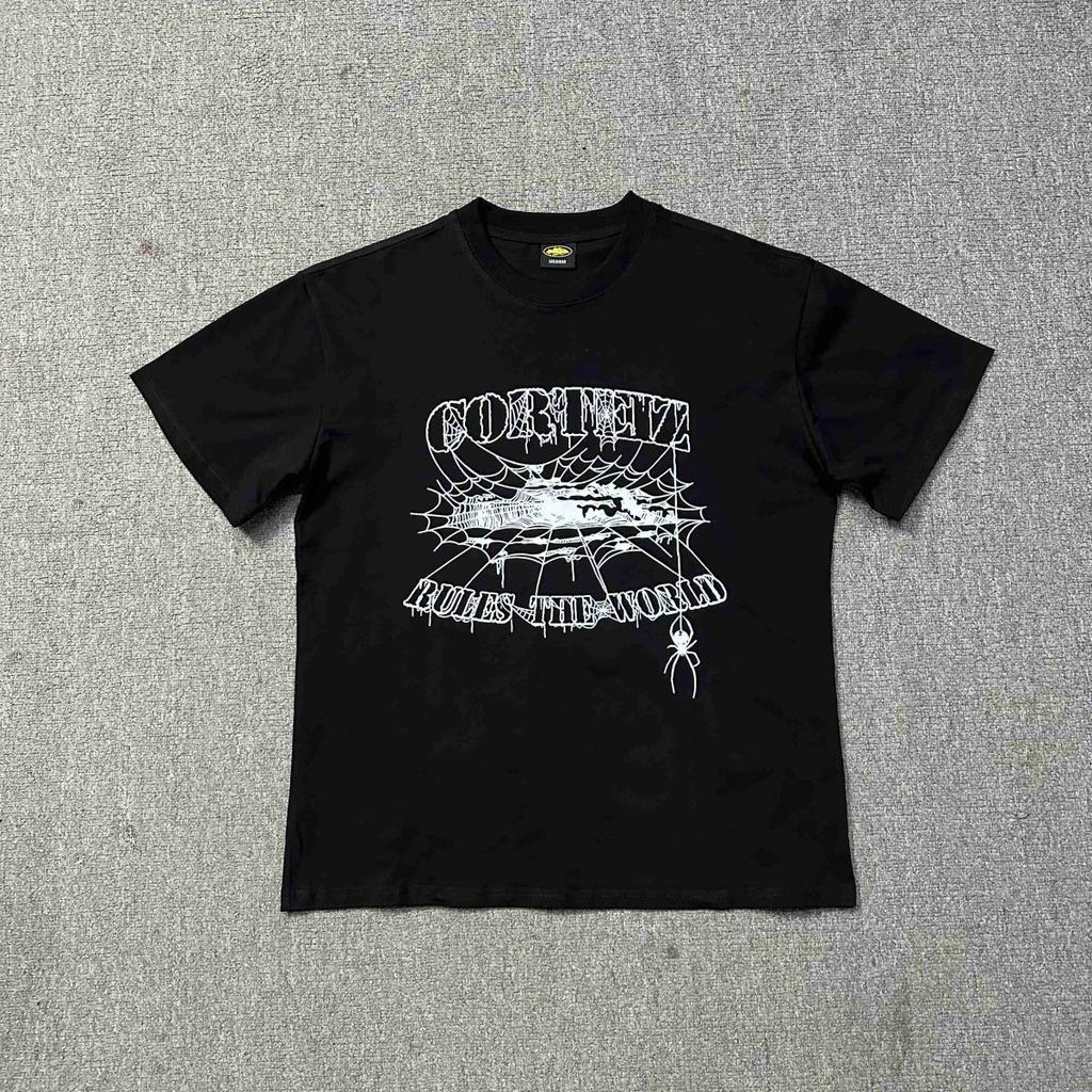 24S cross-border European and American tide brand Alcatraz alphabet pattern logo printing short-sleeved t-shirt men's and women's American high stree