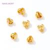 18K Gold Plated Brass Crimp Beads Clamping Beads,End Caps For Jewelry,For DIY Jewelry Making Accessories,Caps For Bracelet