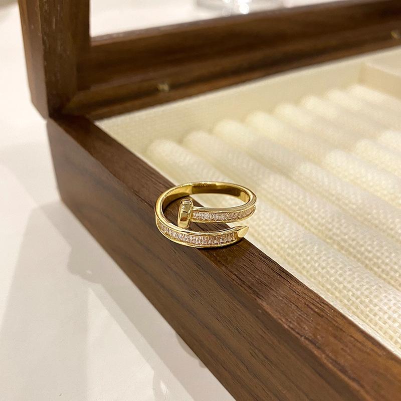 

Кольцо для ногтей с микроинкрустацией, простое дизайнерское кольцо высокого класса