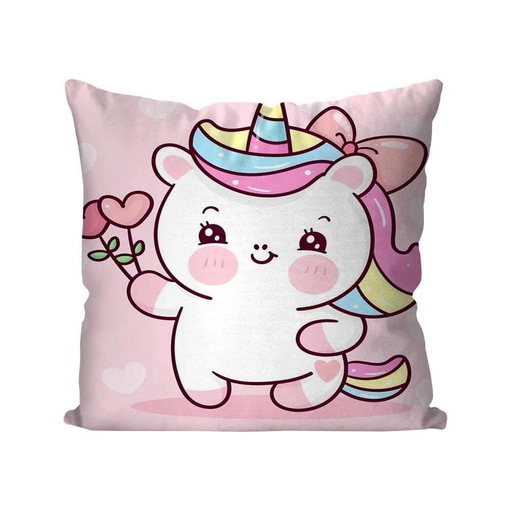 Pink Rainbow Unicorn Print Decorative Pillowcase Bedding Home Decor Cushion Pillowcase