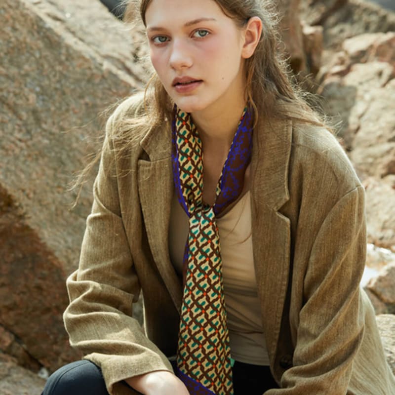 ANA MAISON Pleasant Retro Long Petit Silk Scarf [PML-1429]