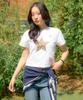 SALON DE YOHN Leopard Star Crop T_ White