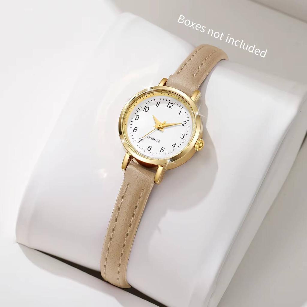 Mode Damen Quarz Uhr Einfaches Kleines Zifferblatt Lederarmband Armbanduhren Reloj Mujer