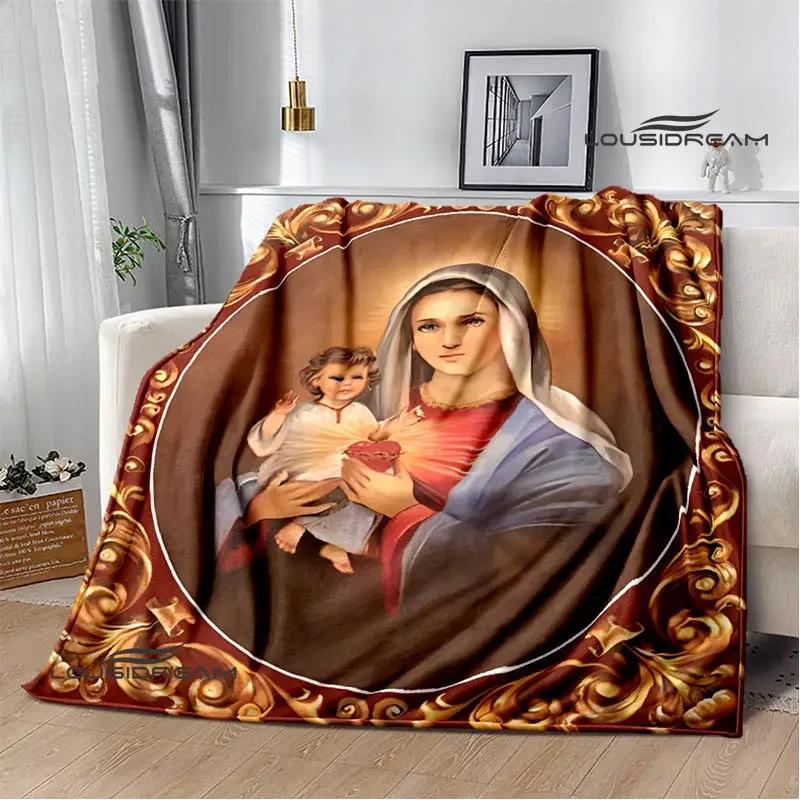 Virgin Mary Faith Print Blanket Flannel Soft Comfort Blanket Home Travel Blanket Kids Warm Blanket picnic blanket birthday gift