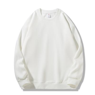 New Winter Pure Cotton Super Soft Sweatshirt Solid Color Loose Casual Sports Plus Velvet Thickened Round Neck Pullover Sweatshirt