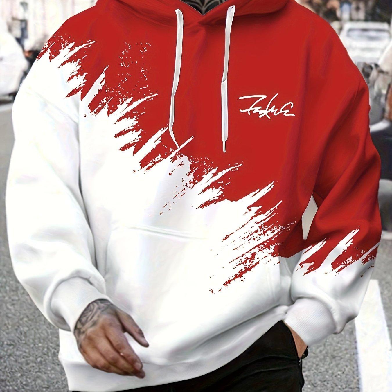 

Повседневная мужская толстовка с капюшоном с градиентным принтом и длинным рукавом, мужская одежда, хип-хоп футболка, спортивная рубашка большого размера 5xl 4XL