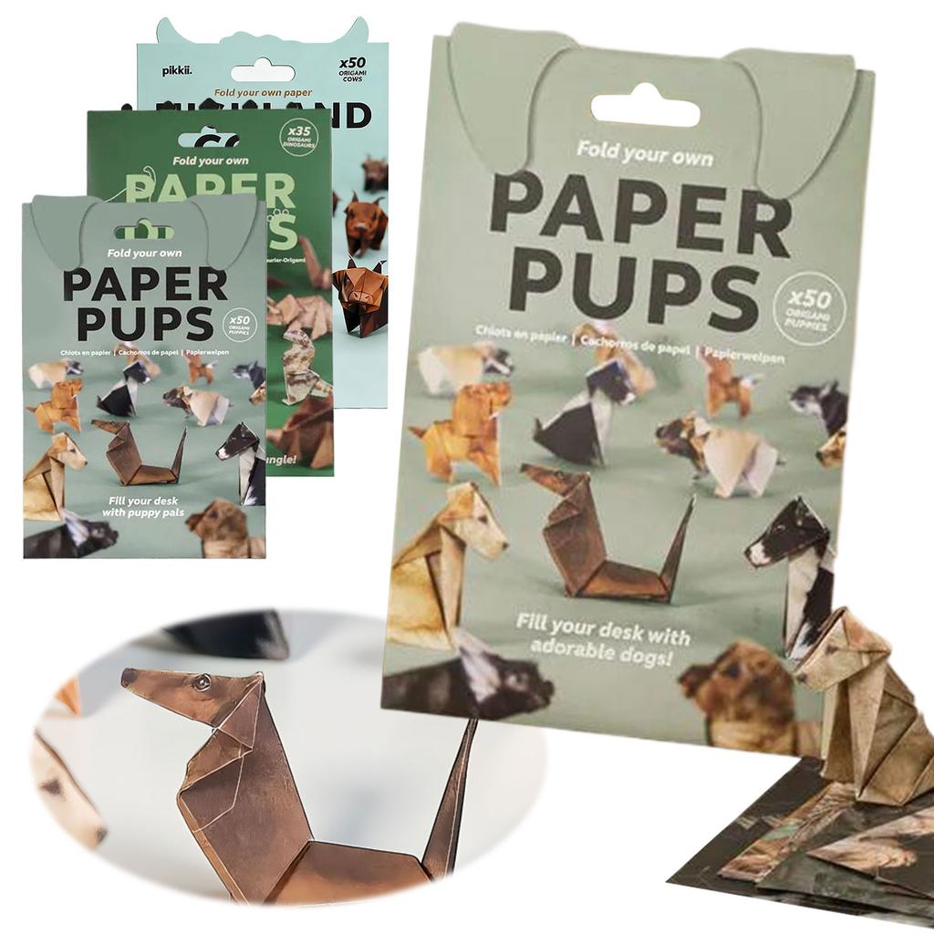 50 peças Gatos de Papel DIY Criativos Feitos à Mão Gato de Papel DIY Cão Dinossauro Dobradura Animal Kit de Artesanato Origami Gatos Fofos