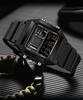 Sanda Luminous Waterproof Teen Alarm Watch - Square Electronic Sports Countdown Timer