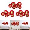 Traditional Festive Folding Fans Chinese New Year Wall Decorations Paper Blessing Ornament for Family Party Home Supplies